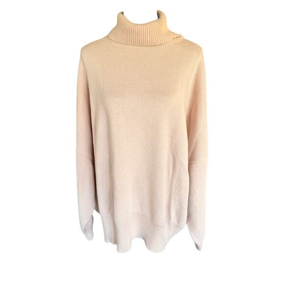 Topshop Oversized Minimalist Turtleneck Sweater Blush Pink Size L US 12 - Picture 2 of 5